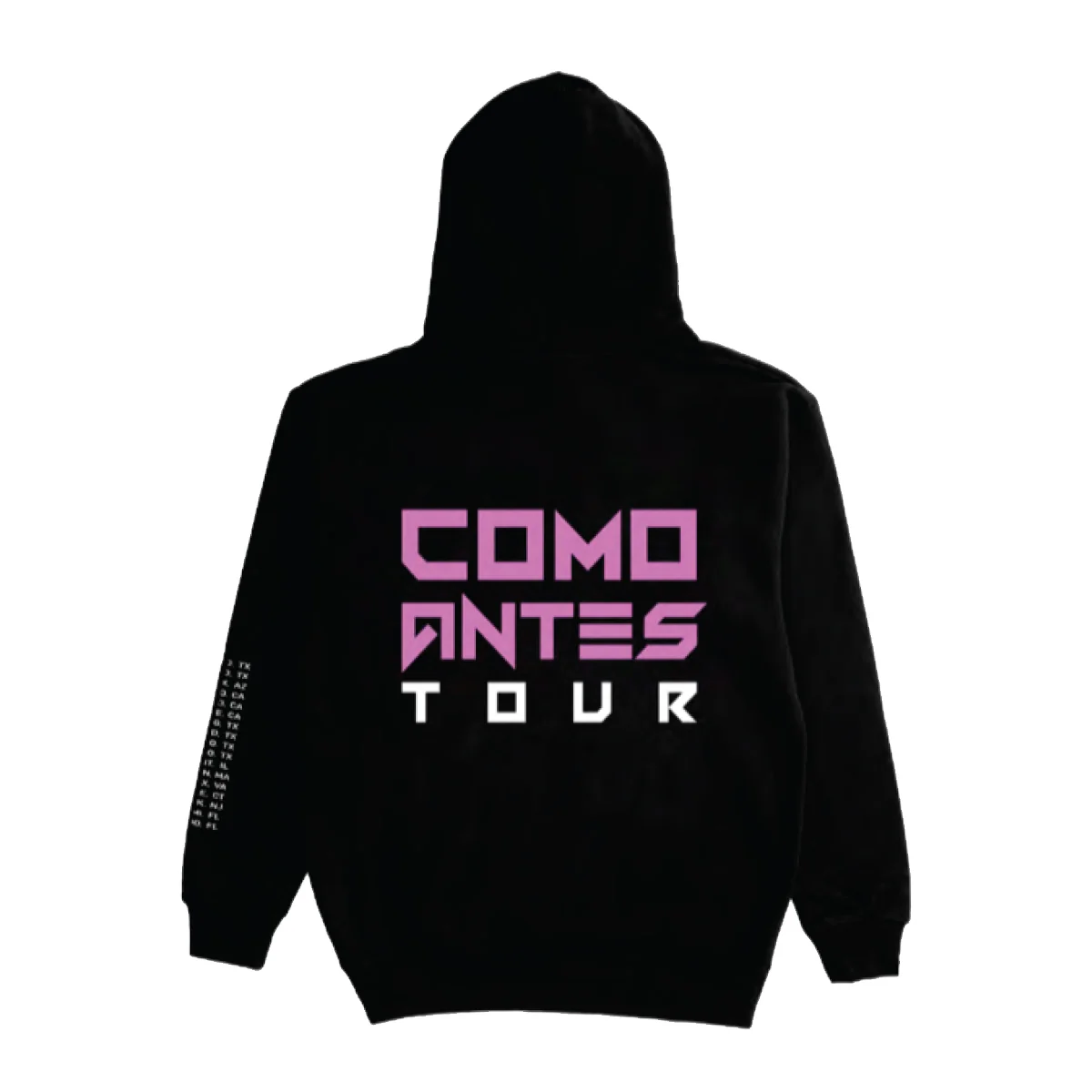 COMO ANTES PINK TEXT BLACK TOUR PULLOVER HOOD - Image 2