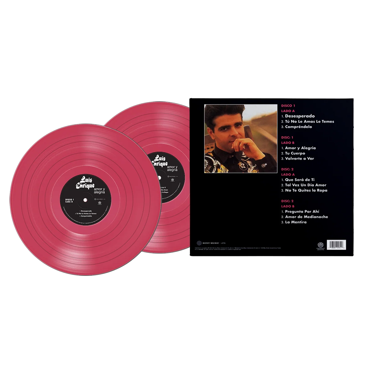 Luis Enrique - Amor Y Alegria Magenta Vinyl 2LP - Image 2