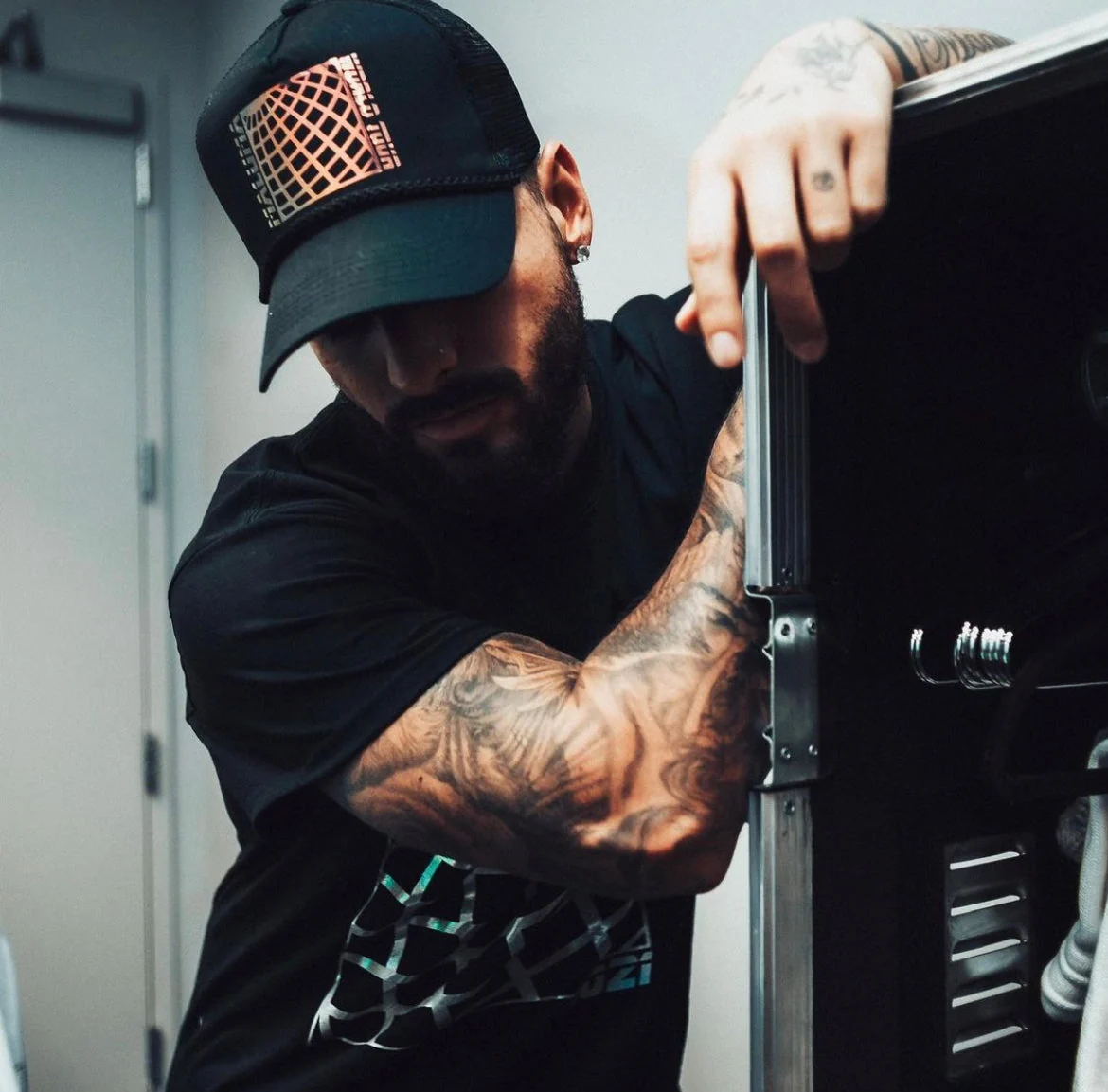 Maluma Iridescent Foil Black Trucker Hat