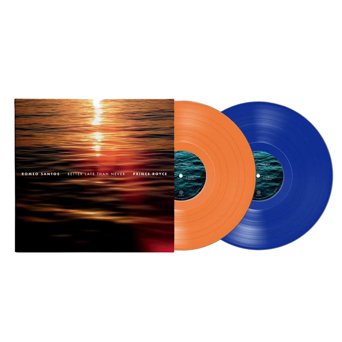 Romeo Santos & Prince Royce - Better Late Than Never (Autographed Tangerine & Aqua Vinyls 2LP) - Image 2