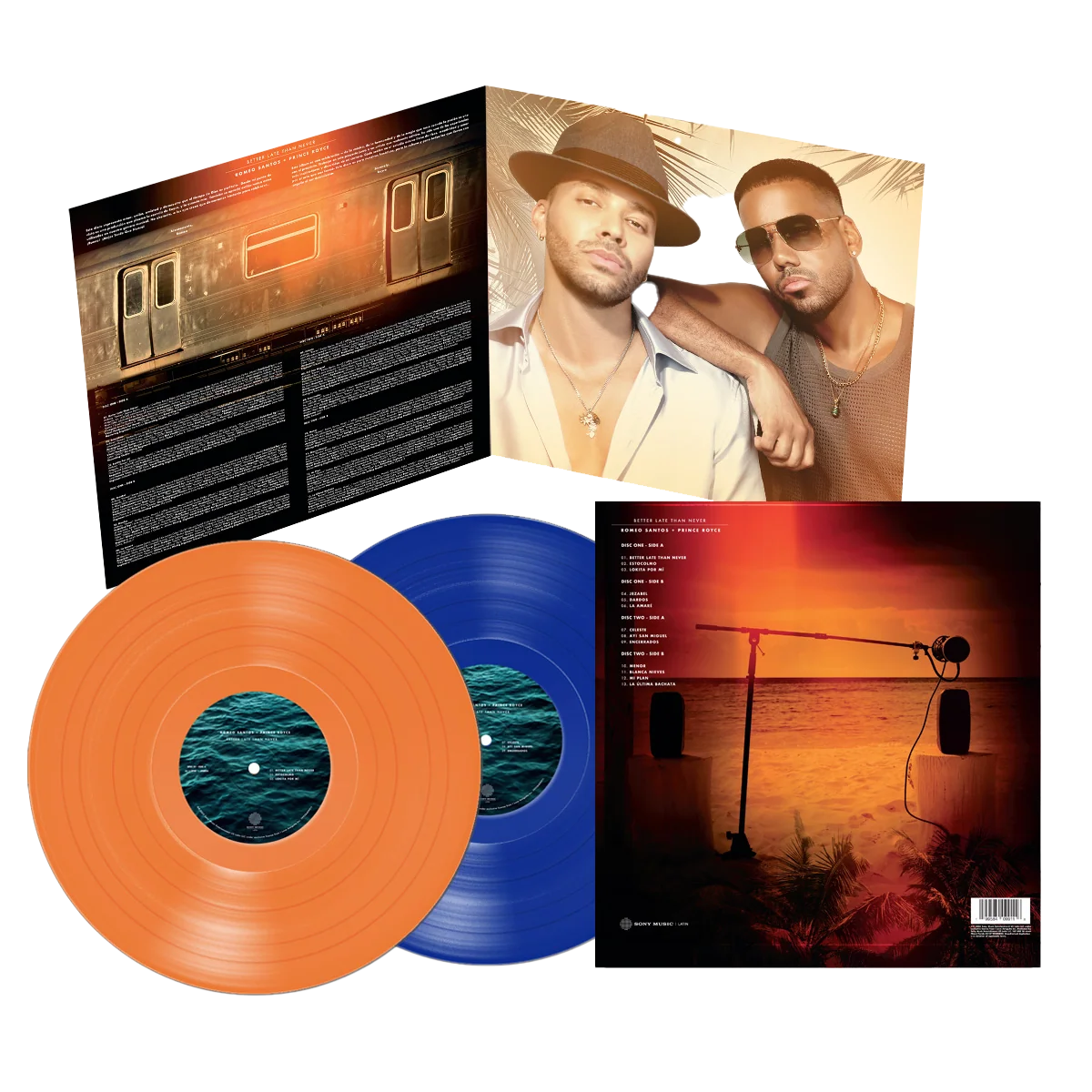 Romeo Santos & Prince Royce - Better Late Than Never (Autographed Tangerine & Aqua Vinyls 2LP) - Image 3