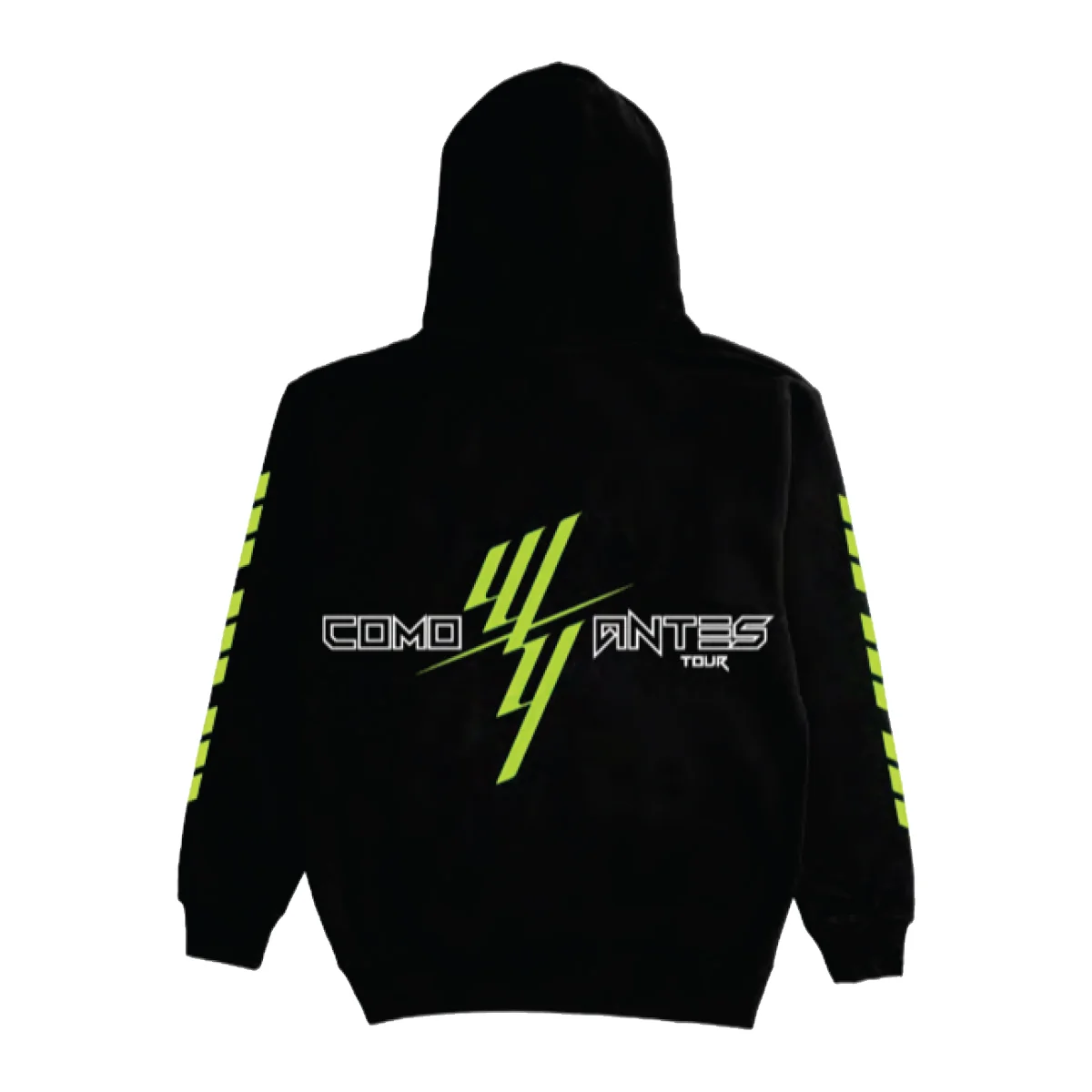 WISIN Y YANDEL YELLOW TEXT BLACK TOUR PULLOVER HOOD - Image 2